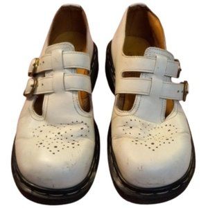 Dr. Martens White Flats with Black Soles